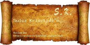Sulcz Krisztián névjegykártya